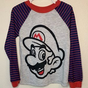 Super Mario Pajama Shirt Little Boys Sz 5